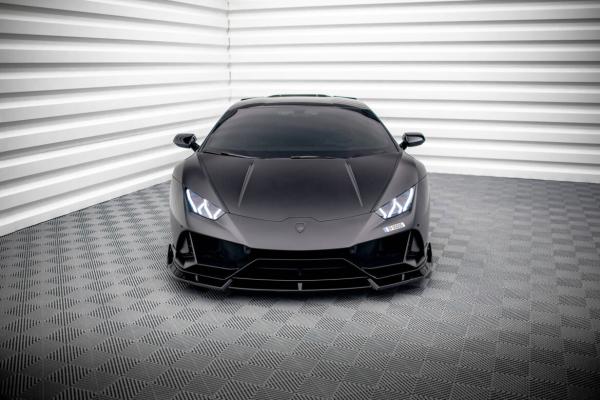 Maxton Design Front Ansatz für Lamborghini Huracan EVO AWD schwarz Hochglanz