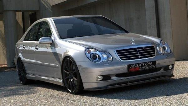 Maxton Design Front Ansatz für Mercedes C-Klasse W203 2000-2003 schwarz Hochglanz