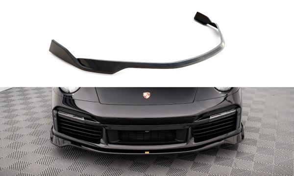 Maxton Design Front Ansatz für Porsche 911 Turbo S 992 schwarz Hochglanz