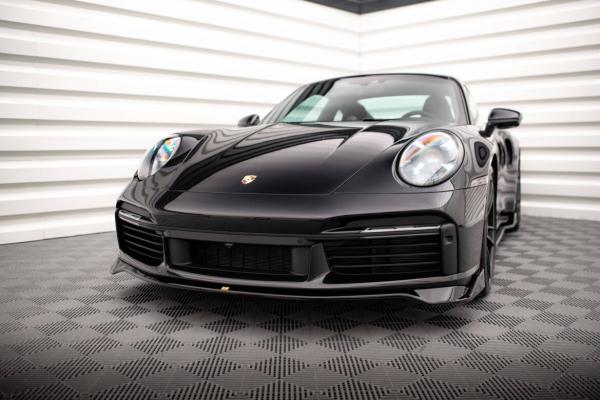 Maxton Design Front Ansatz für Porsche 911 Turbo S 992 schwarz Hochglanz