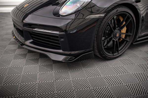 Maxton Design Front Ansatz für Porsche 911 Turbo S 992 schwarz Hochglanz
