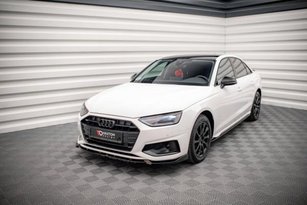 Maxton Design Front Ansatz V.1 für Audi A4 B9 Facelift schwarz Hochglanz