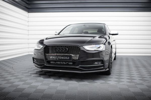 Maxton Design Front Ansatz V.1 für Audi A4 S-Line / S4 B8 Facelift schwarz Hochglanz