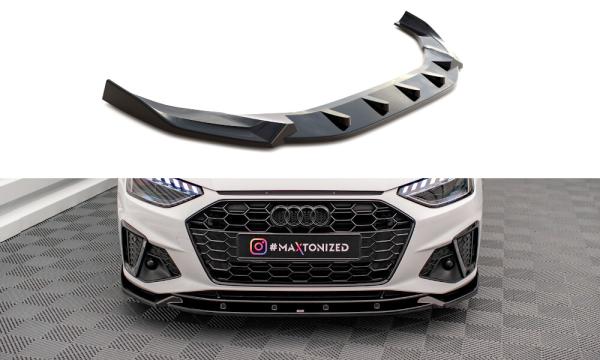 Maxton Design Front Ansatz V.1 für Audi A4 S-Line / S4 B9 Facelift schwarz Hochglanz