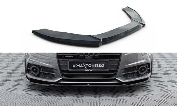 Maxton Design Front Ansatz V.1 für Audi A6 / A6 C7 S-line/ S6 C7 Facelift schwarz Hochglanz