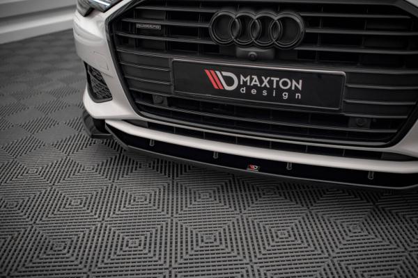 Maxton Design Front Ansatz V.1 für Audi A6 C8 schwarz Hochglanz