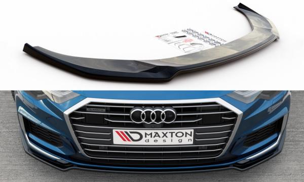 Maxton Design Front Ansatz V.1 für Audi A6 S-Line / S6 C8 / C8 Facelift schwarz Hochglanz