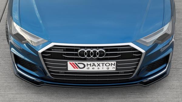 Maxton Design Front Ansatz V.1 für Audi A6 S-Line / S6 C8 / C8 Facelift schwarz Hochglanz