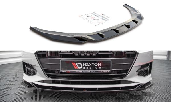 Maxton Design Front Ansatz V.1 für Audi A7 C8 schwarz Hochglanz