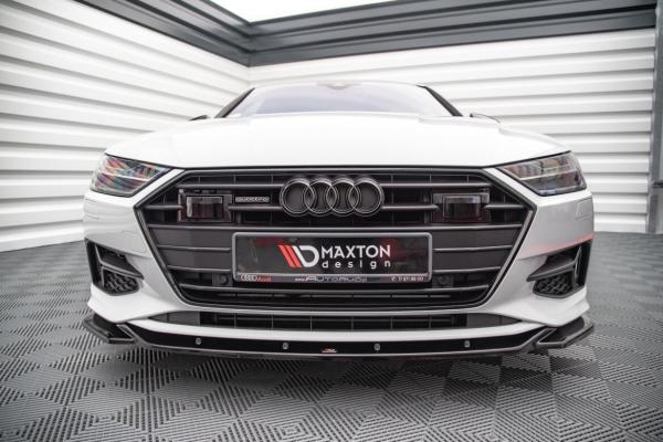Maxton Design Front Ansatz V.1 für Audi A7 C8 schwarz Hochglanz