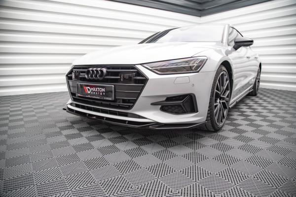 Maxton Design Front Ansatz V.1 für Audi A7 C8 schwarz Hochglanz