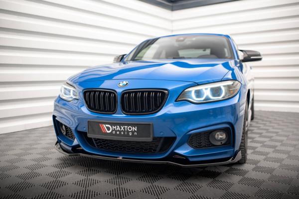 Maxton Design Front Ansatz V.1 für BMW 2 M-Paket F22 schwarz Hochglanz