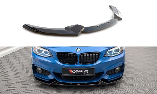Maxton Design Front Ansatz V.2 für BMW 2 M-Paket F22 schwarz Hochglanz
