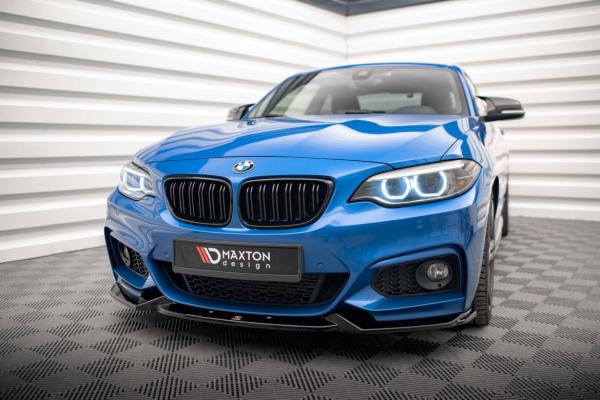 Maxton Design Front Ansatz V.2 für BMW 2 M-Paket F22 schwarz Hochglanz