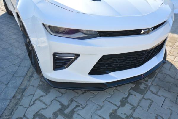 Maxton Design Front Ansatz V.2 für CHEVROLET CAMARO 6TH-GEN. PHASE-I 2SS COUPE schwarz Hochglanz