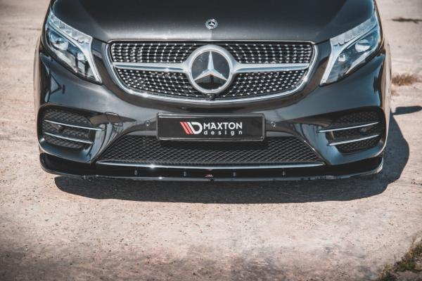 Maxton Design Front Ansatz V.2 für Mercedes-Benz V-Klasse AMG-Line W447 schwarz Hochglanz