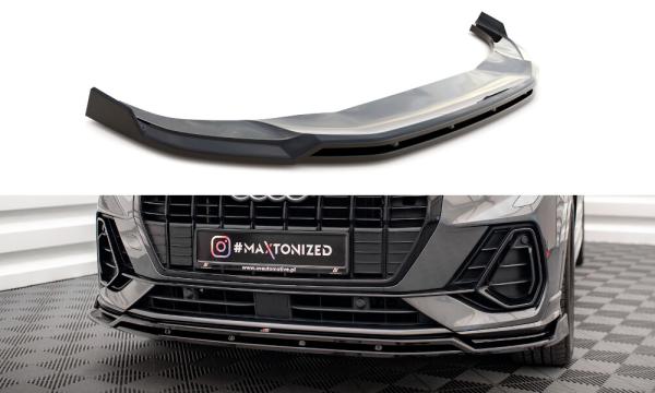 Maxton Design Front Ansatz V.4 für Audi Q3 Sportback / SUV S-Line F3 schwarz Hochglanz