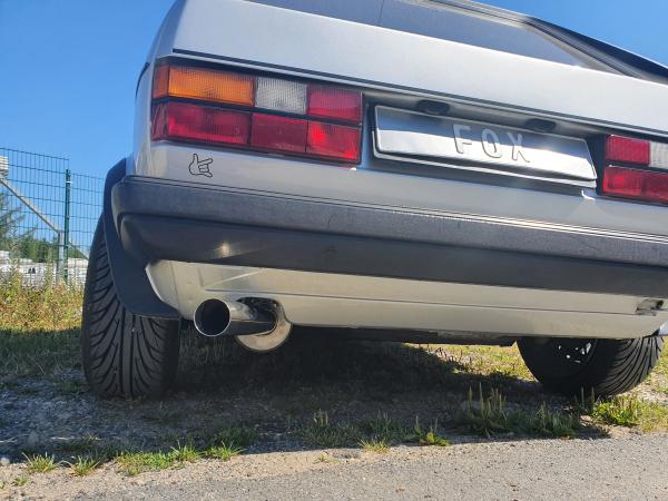 Fox passend für VW Golf I GTI Endschalldämpfer Ø63,5mm - 1x63,5 Typ 10 nach links führend VW050001-003