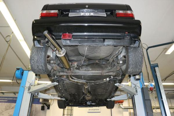 Fox passend für VW Golf I Cabrio Endschalldämpfer Ø63,5mm - 1x63,5 Typ 10 nach links führend VW050011-003