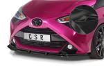 CSR Frontspoiler | Cup-Spoilerlippe mit ABE für Toyota Aygo 2 Facelift CSL548-G Glossy schwarz Hochglanz (keine Lackierung erforderlich)
