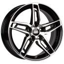 DBV Alufelge 5DS 005 schwarz glänzend, front poliert 6.5x16 ET38 5x100 Nabe 60.1 KBA 52977